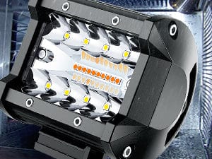 4 Inch 60W Triple Row Amber White Spot Flood LED Pods