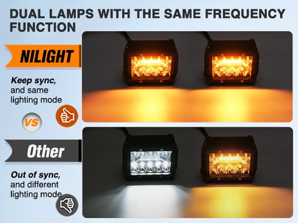 4 Inch 60W Triple Row Amber White Spot Flood LED Pods