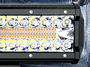 12 Inch 300W Amber White Triple Row Spot Flood Led Light Bar Kit