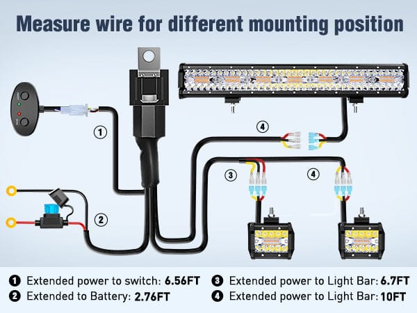 20 Inch 420W Amber White Strobe Spot Flood LED Light Bar Kit