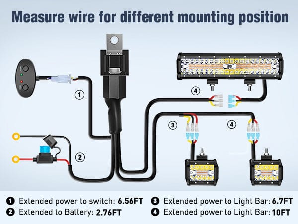 12 Inch 300W Amber White Led Light Bar Kit