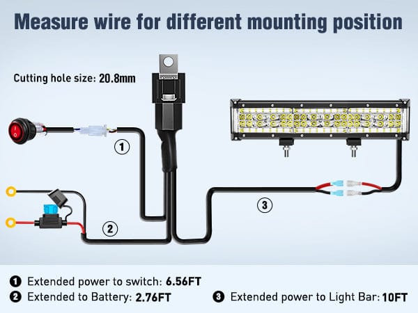 13.5 Inch 456W Side Shooter Quadruple Row Spot Flood LED Light Bar Kit