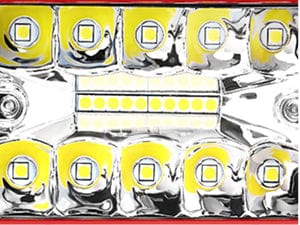 6.5 Inch 120W Triple Row Red Case Spot Flood LED Light Bars