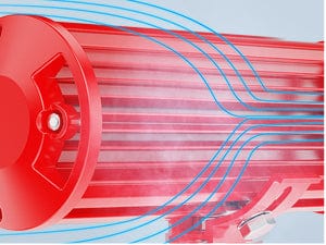 6.5 Inch 120W Triple Row Red Case Spot Flood LED Light Bars
