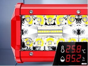 6.5 Inch 120W Triple Row Red Case Spot Flood LED Light Bars
