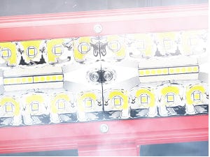 6.5 Inch 120W Triple Row Red Case Spot Flood LED Light Bars