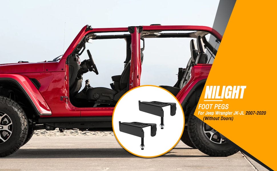 Nilight Foot Pegs Front Door Foot Rest Pedals