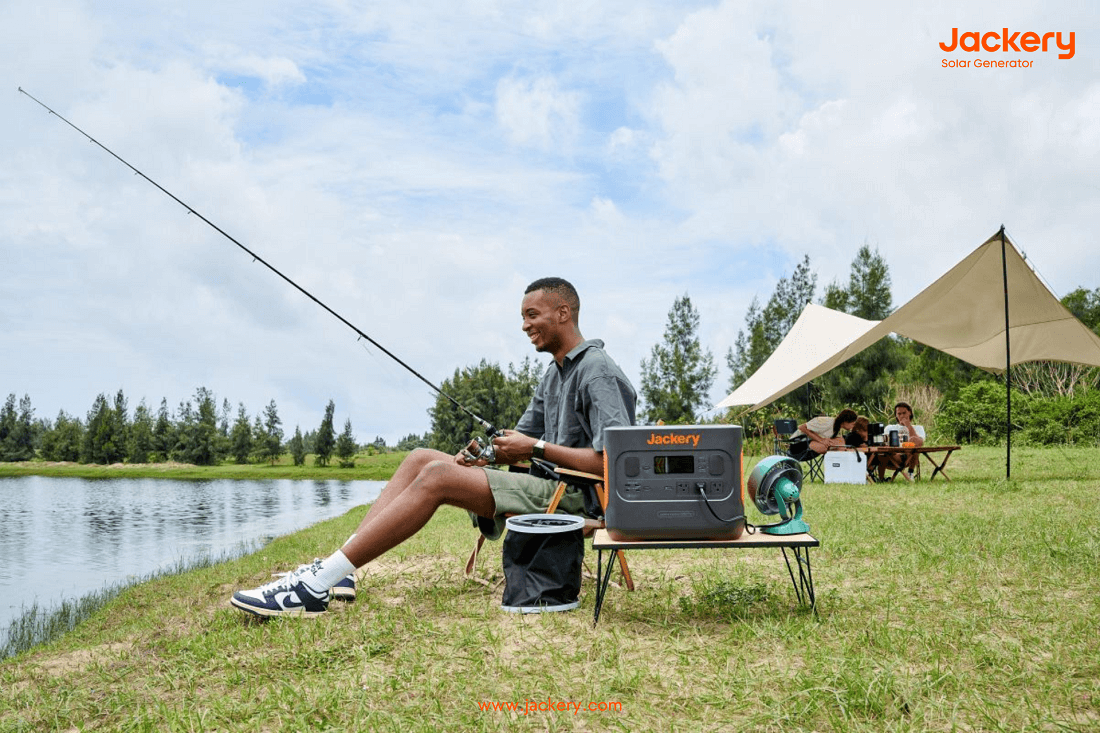 Jackery power station for bass fishing