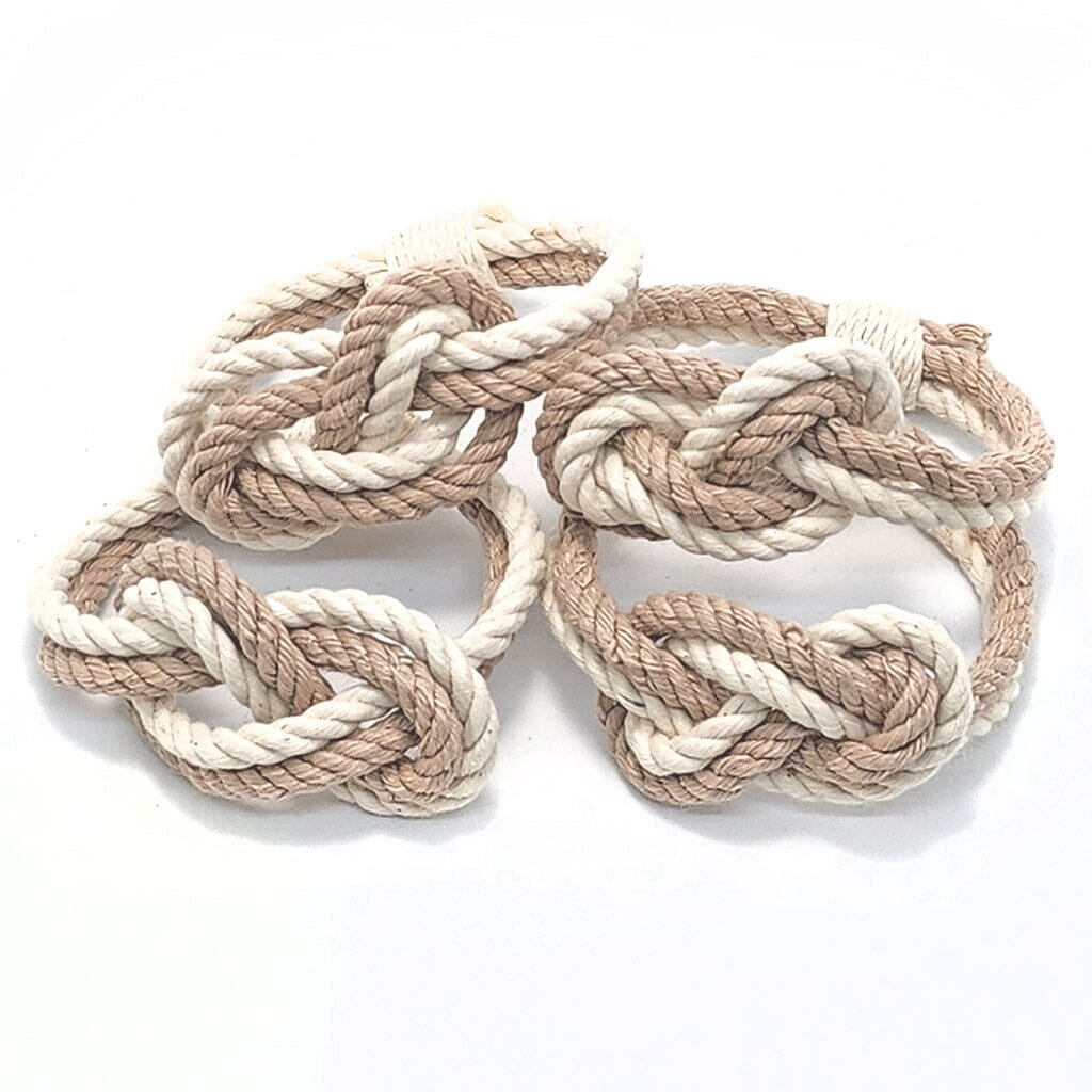 Bulk Pricing Figure Eight Infinity Knot Napkin Rings, Stripe Sets of 4
