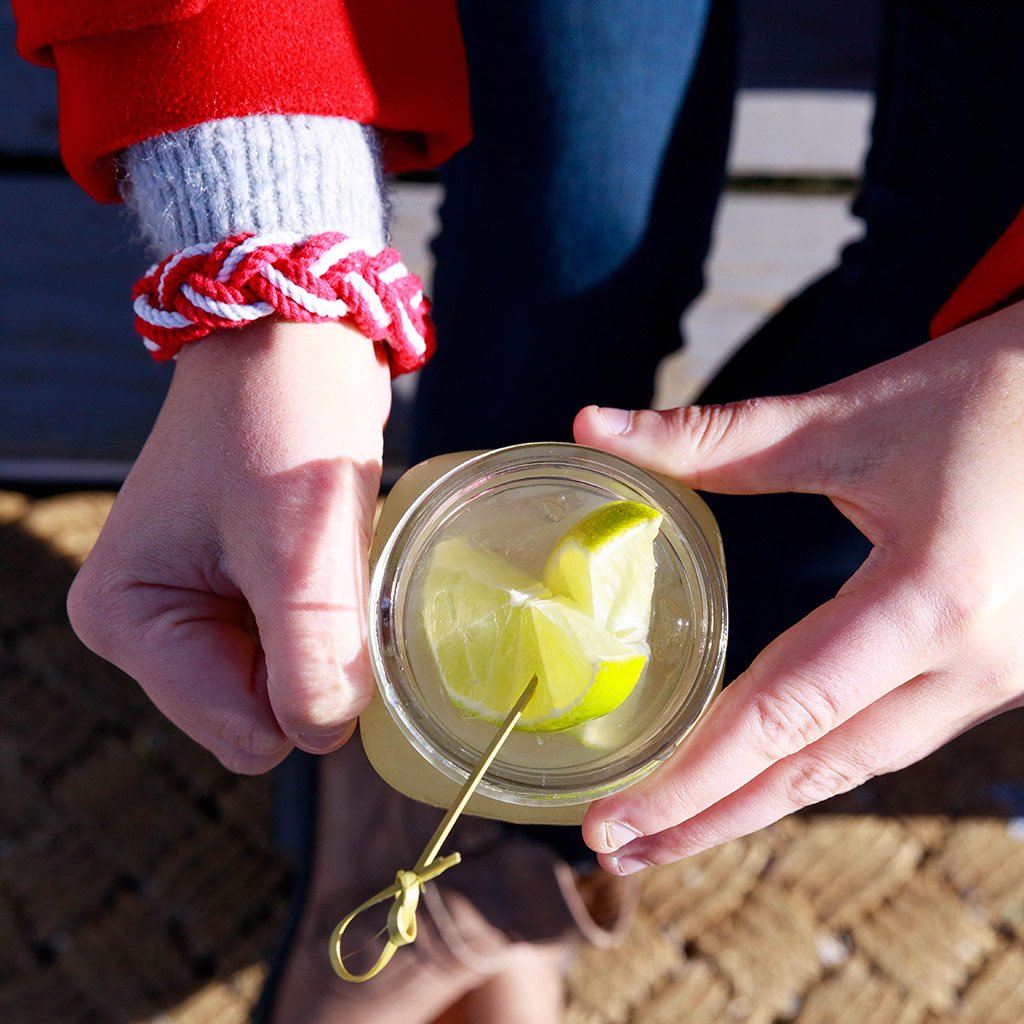 Striped Sailor Bracelet, Nautical Colors w/ White Stripe