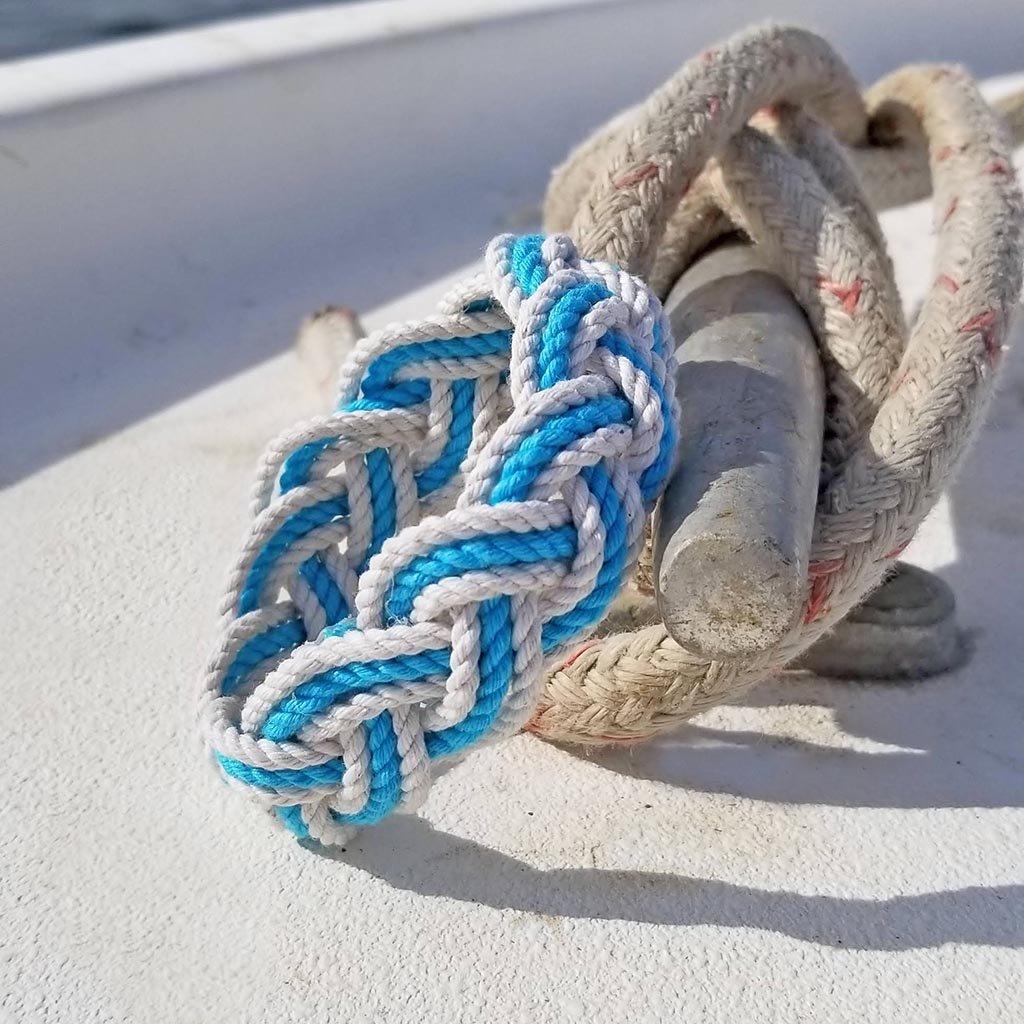 Striped Sailor Bracelet, White w/ Tropical Color Stripe