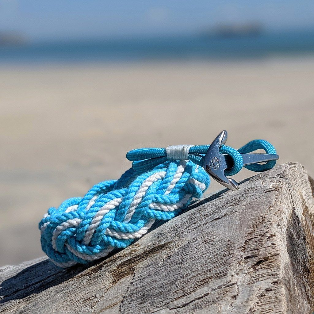 Striped Sailor Bracelet, Nautical Colors w/ White Stripe