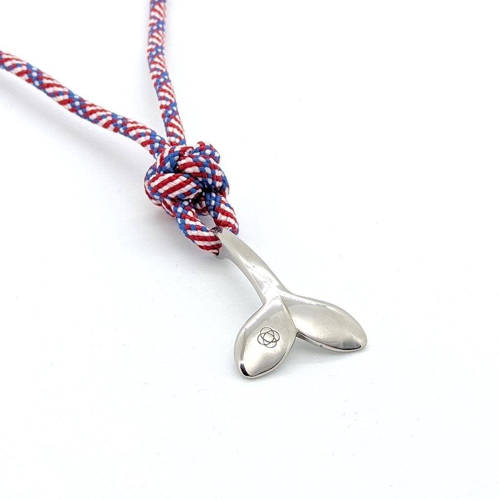 Patriotic Whale Tail Adjustable Necklace Stainless Steel 187