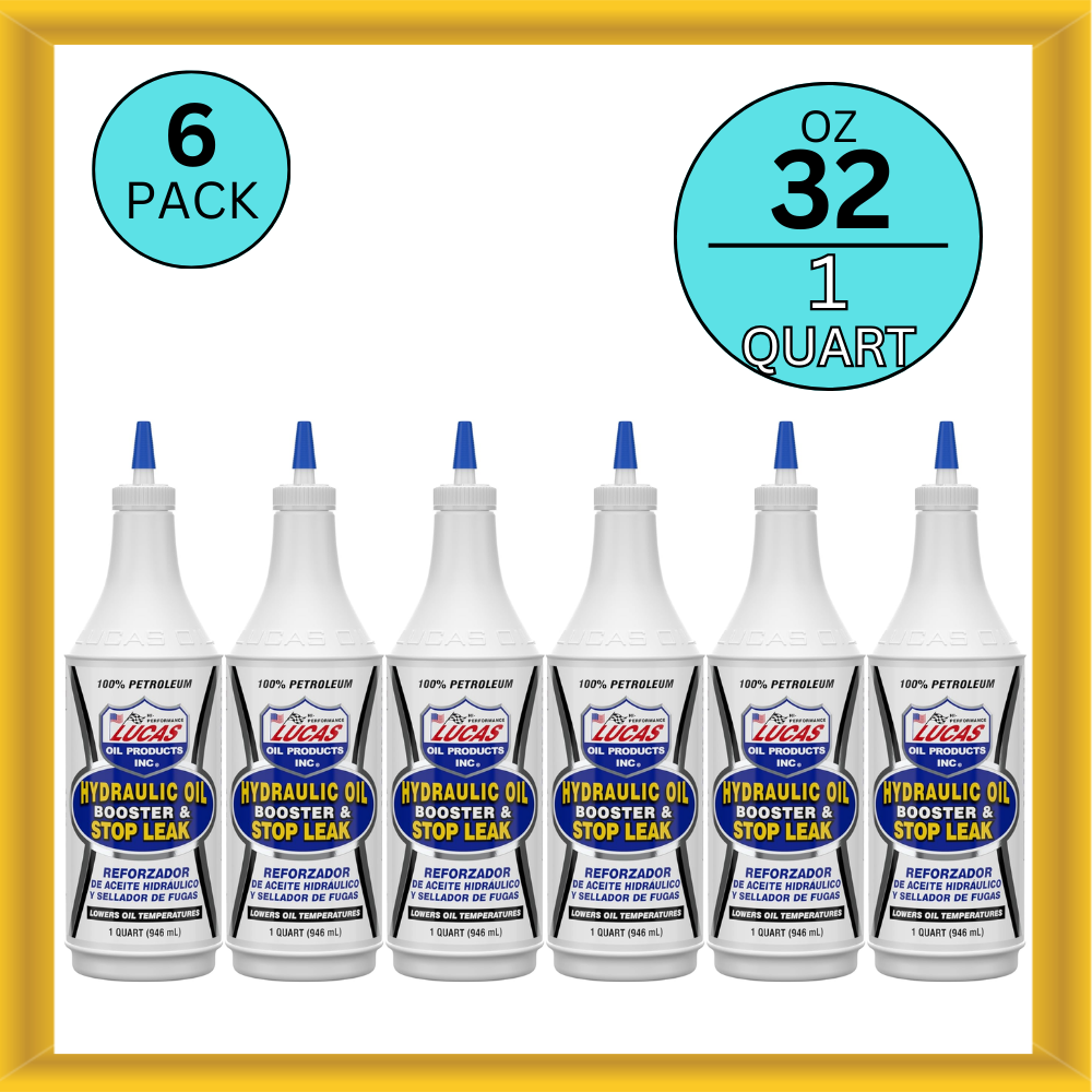 Lucas Oil 10019 Hydraulic Oil Booster and Stop Leak 1 Quart (Pack of 6)