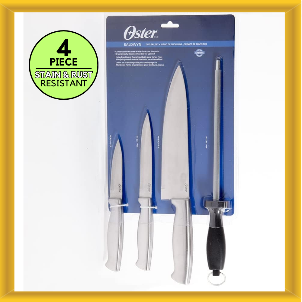 Oster 91605.04 Baldwyn 4 Piece Stainless Steel Rust-resistant Cutlery Knife Set