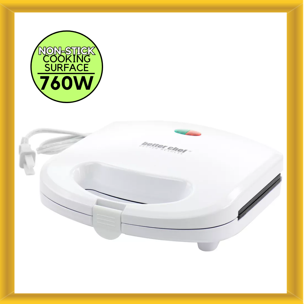 Better Chef IM-293W Panini Contact Grill Press in White and Stainless Steel