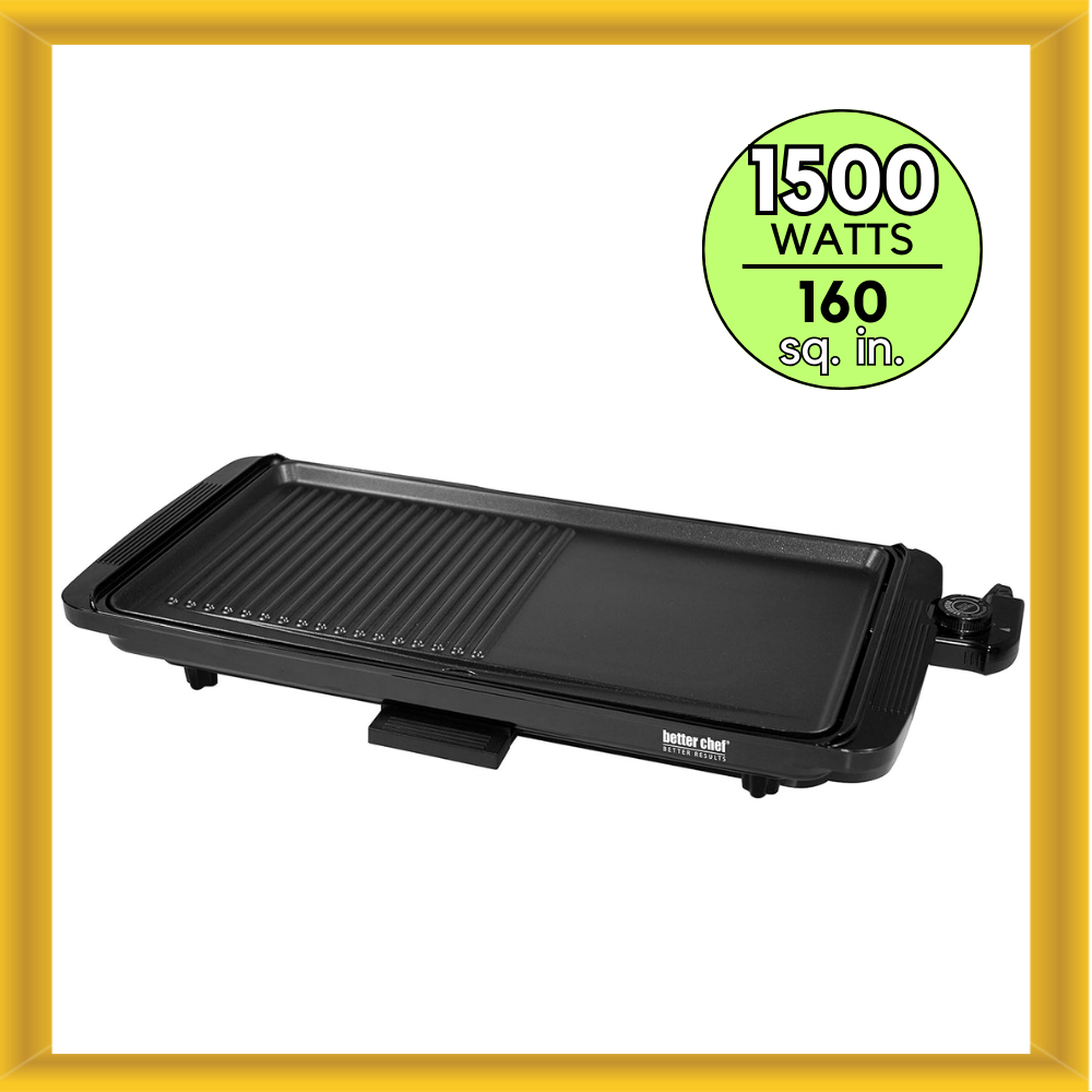 Better Chef 160 sq. in. 2-in-1 Family Size Electric Counter Top Grill/Griddle