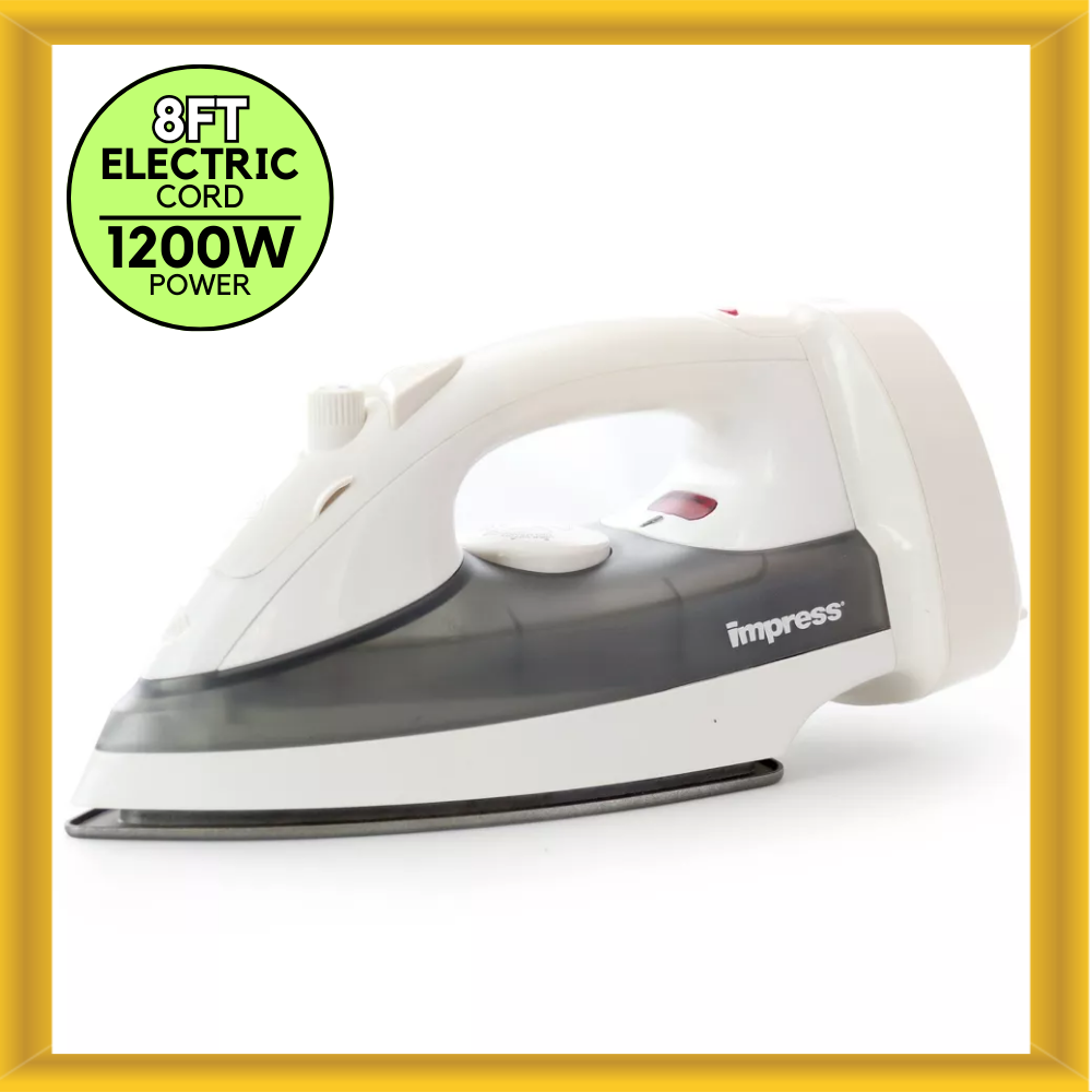 Impress IM-36CR 1200W 8ft Electric Cord-Winder Iron with Self-cleaning Feature