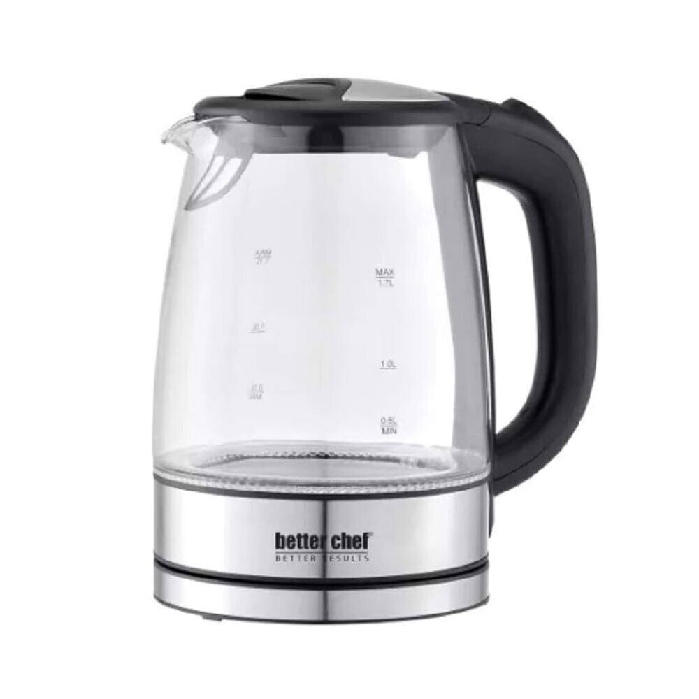 BETTER CHEF IM-174B 7 CUP 1.7L 360 DEGREE BASE CORDLESS ELECTRIC GLASS KETTLE