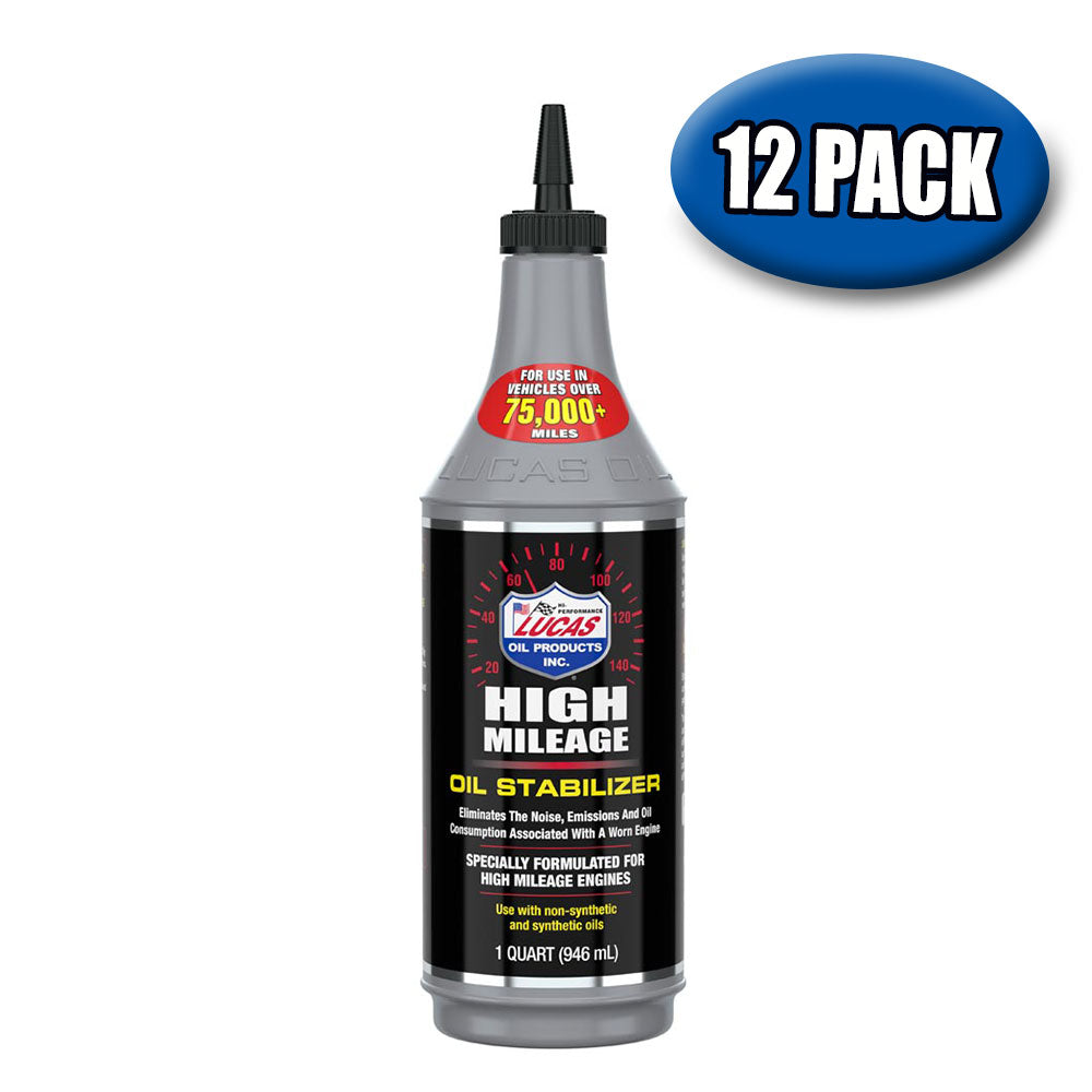 Lucas Oil 10118 High Mileage Oil Stabilizer, 32 oz. Bottle - Pack of 12