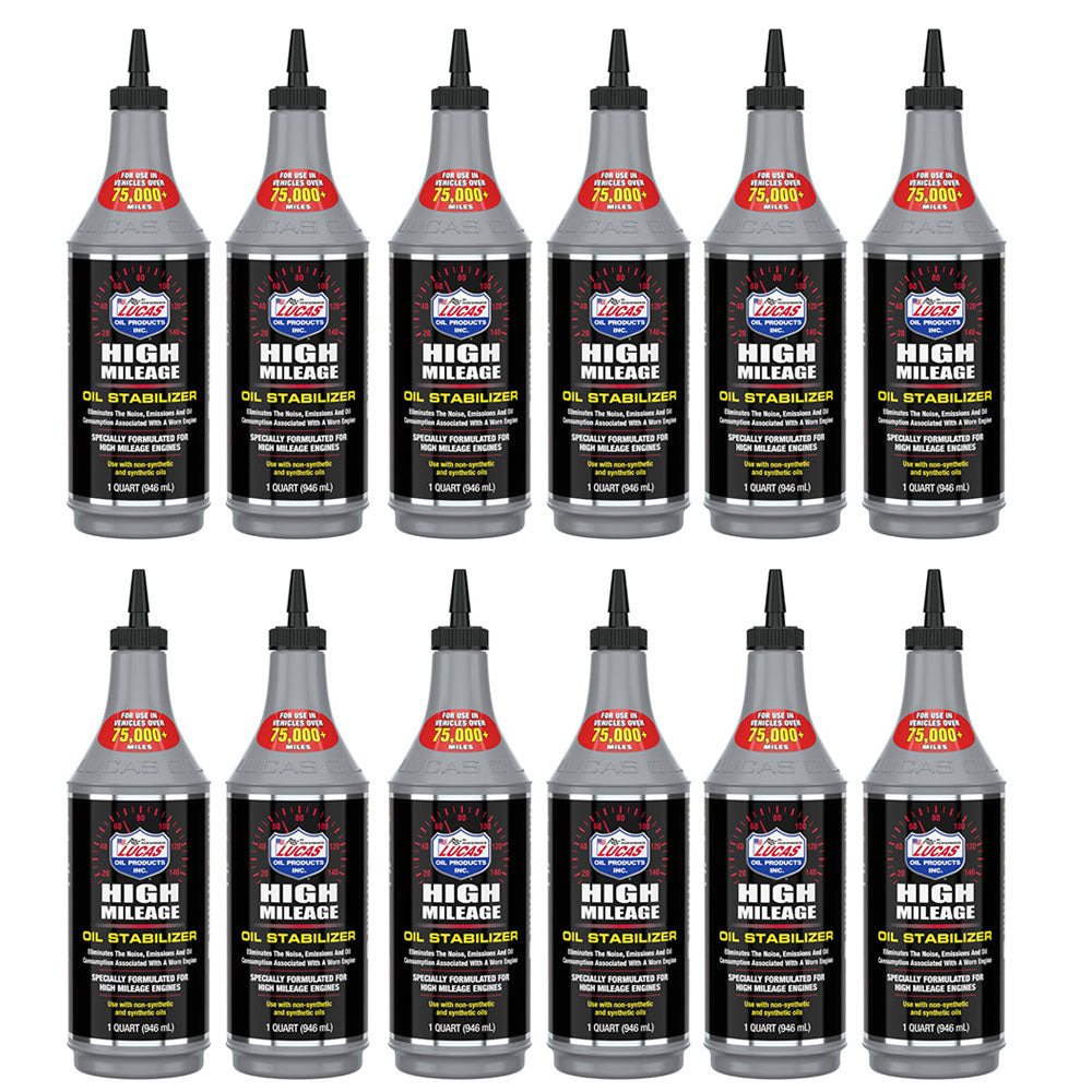 Lucas Oil 10118 High Mileage Oil Stabilizer, 32 oz. Bottle - Pack of 12