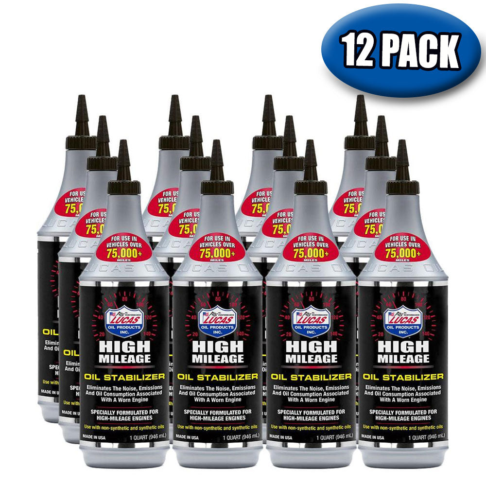 Lucas Oil 10118 High Mileage Oil Stabilizer, 32 oz. Bottle - Pack of 12