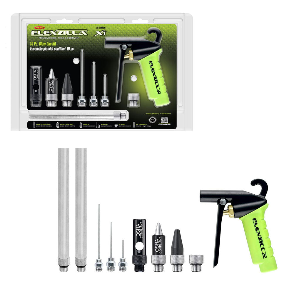 Flexzilla X1 10 Piece Blow Gun Kit | AG1500FZKIT