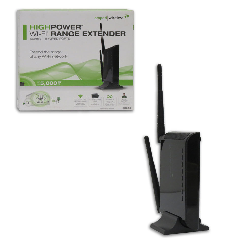 AMPED WIRELESS SR300 HIGH POWER WiFi RANGE EXTENDER BOOST WI-FI NETWORK