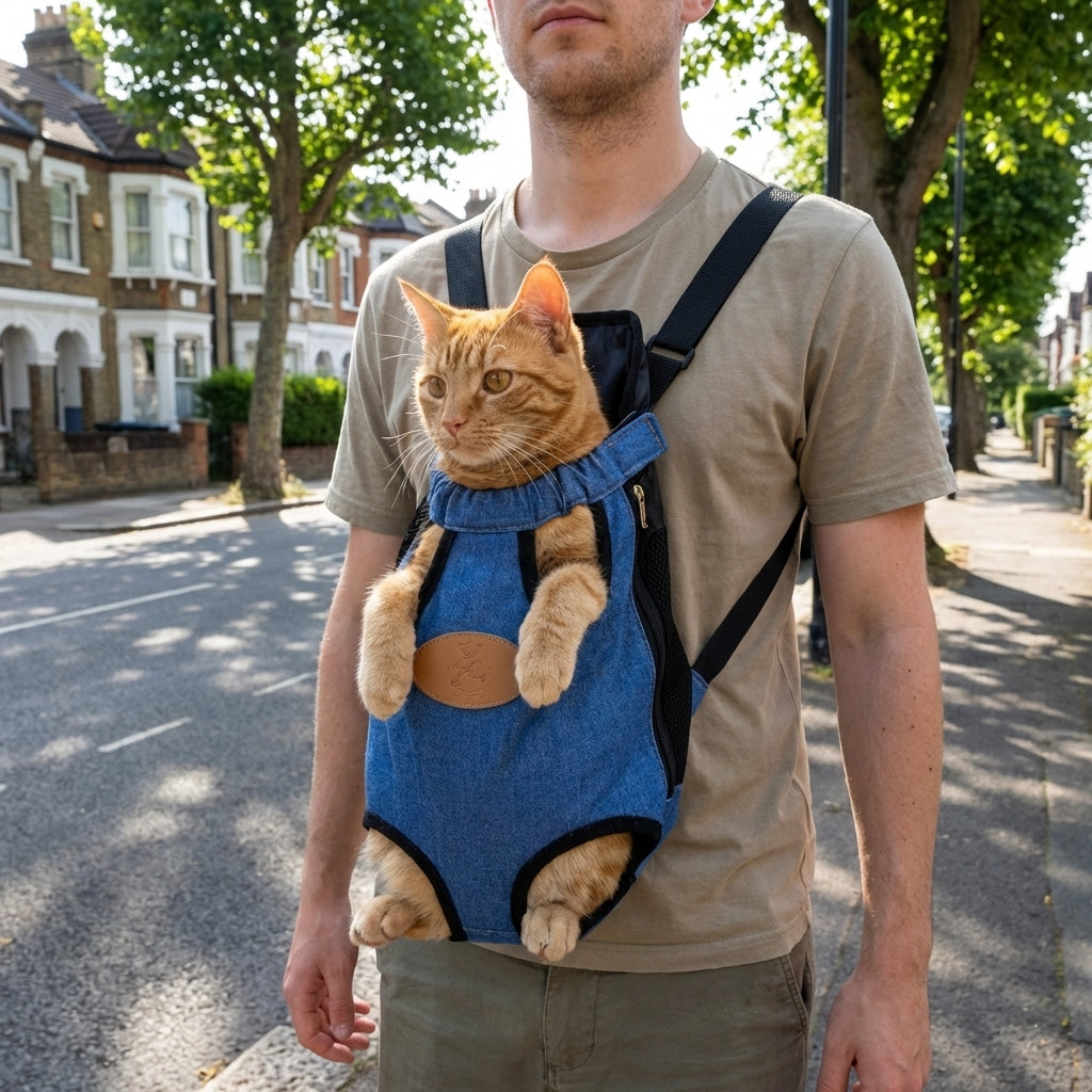 Cat Front Carrier Backpack | Hands-Free | Polyester Cotton S ...