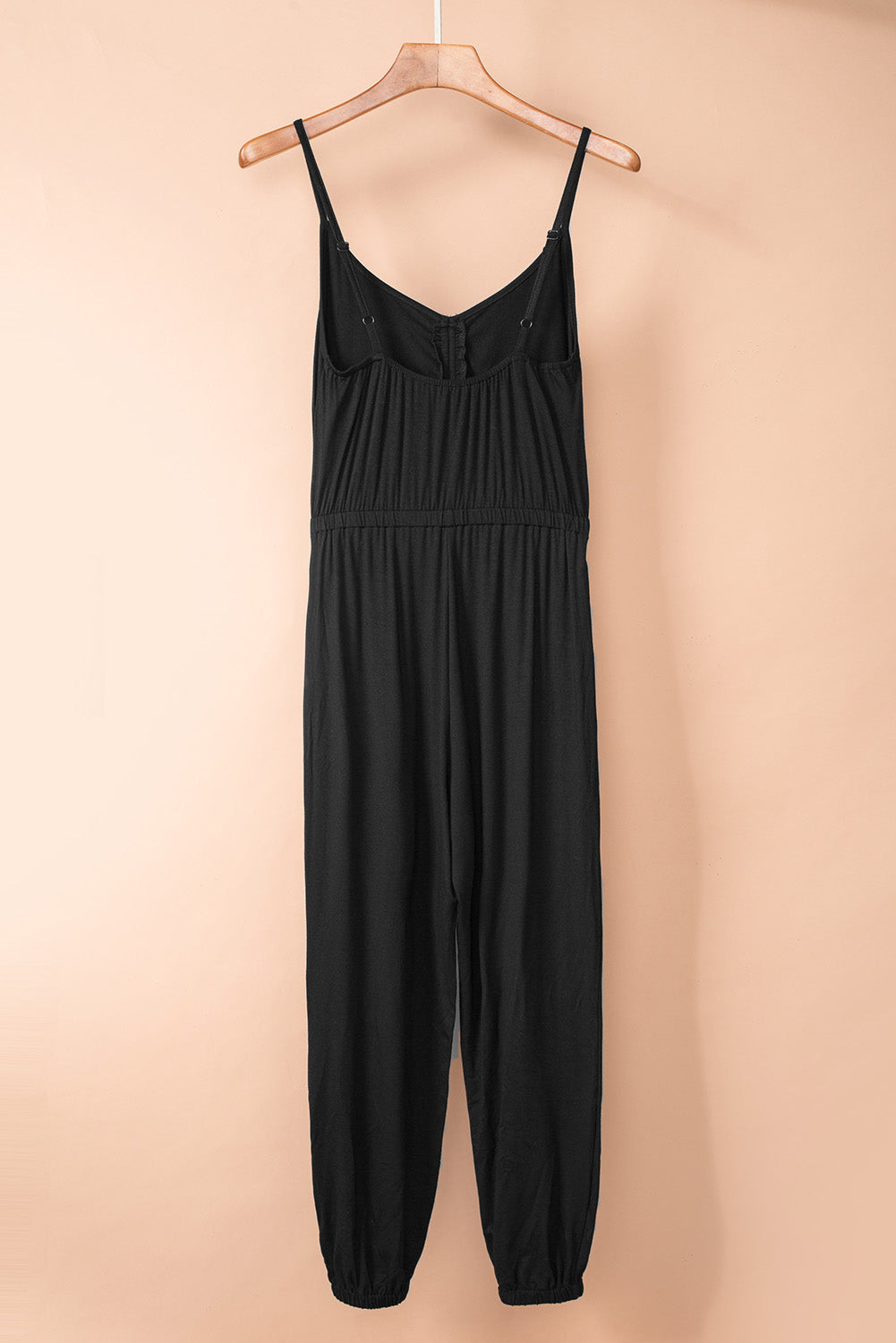 Ruched Front Spaghetti Strap Jumpsuit