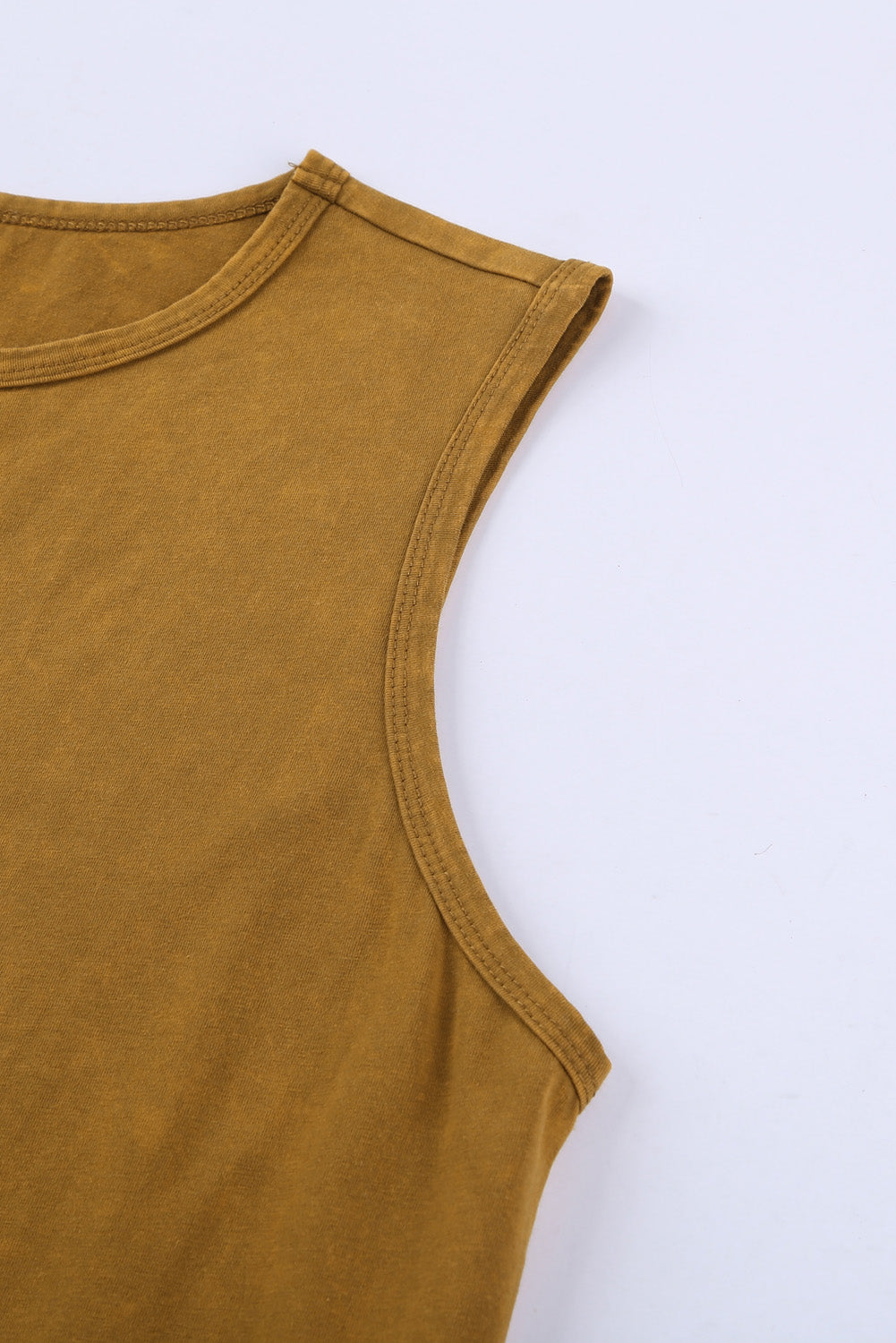 Round Neck Cotton Blend Tank