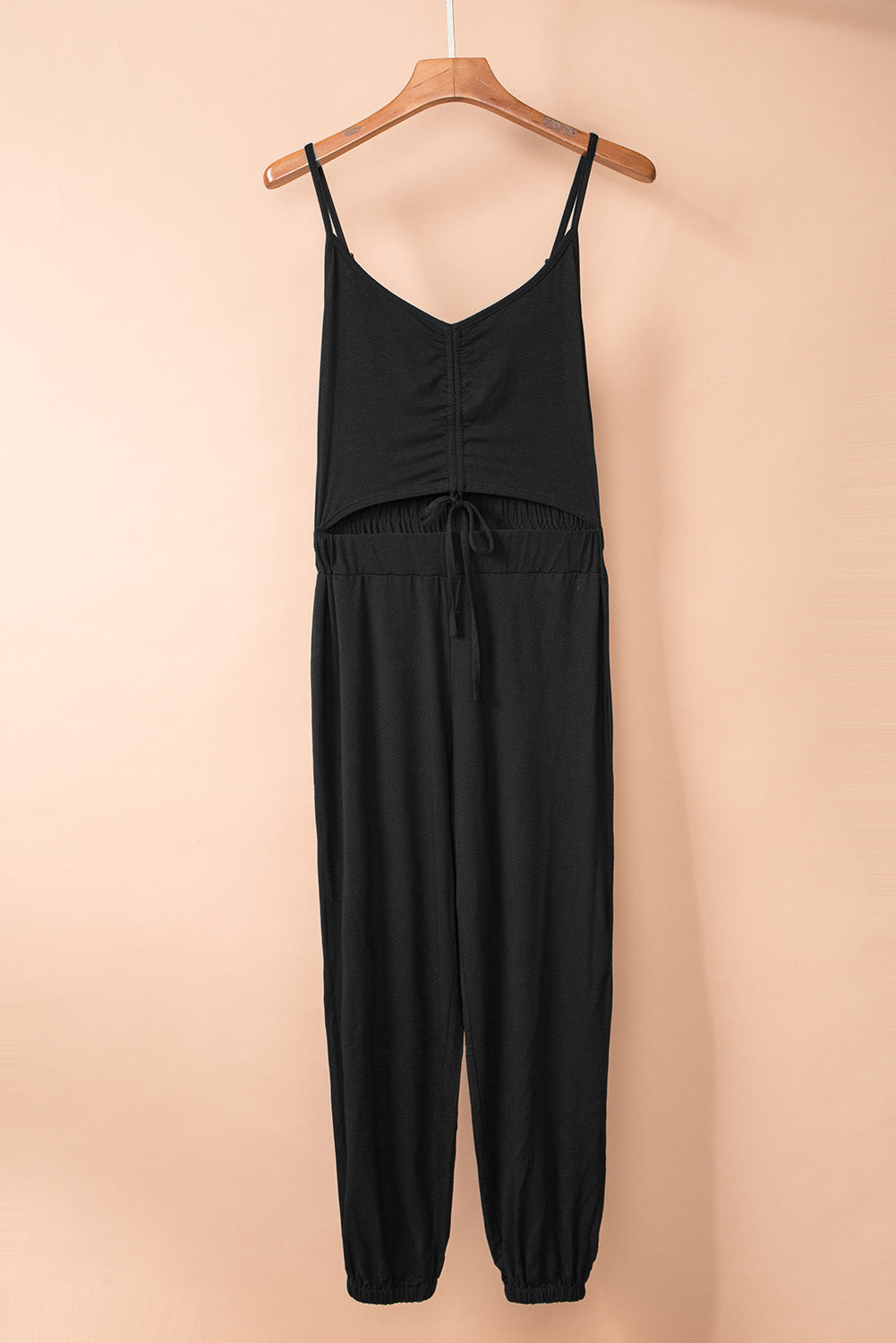 Ruched Front Spaghetti Strap Jumpsuit