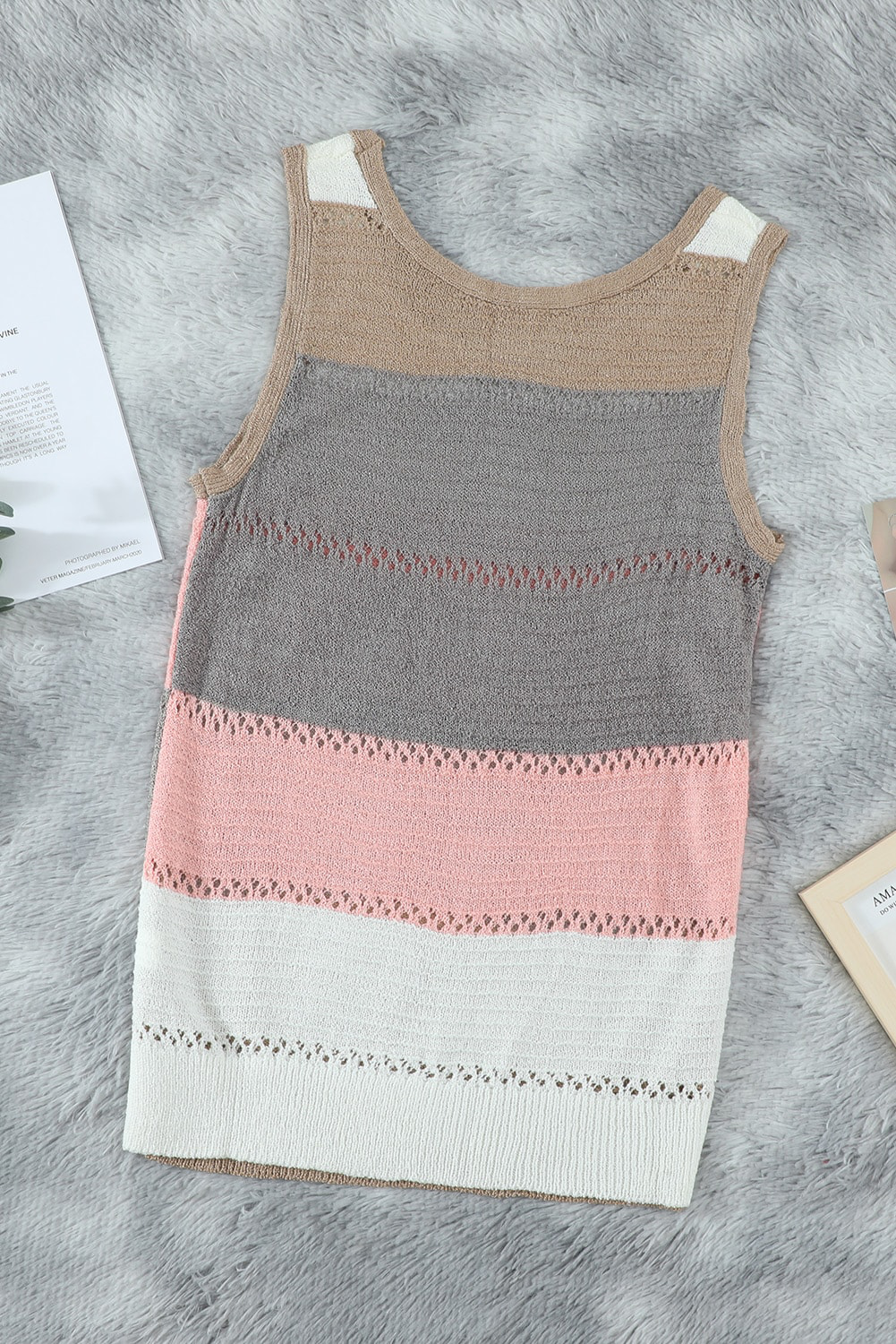 Color Block Knitted Tank Top