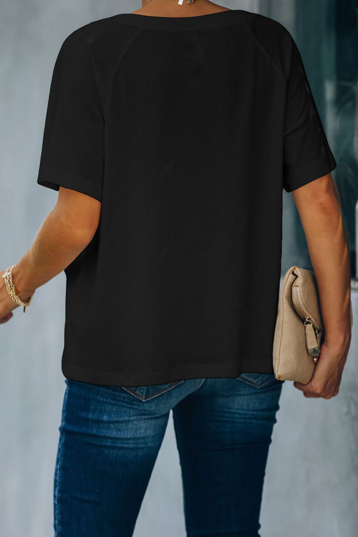 Snap Button Pocketed Short Sleeve Tee