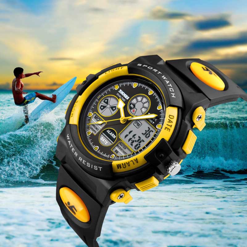 Hybrid Dial Display Sports Watches for Kids