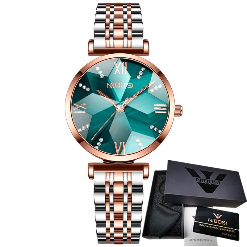 Small and Exquisite Diamond Cutting Design Quartz Watches