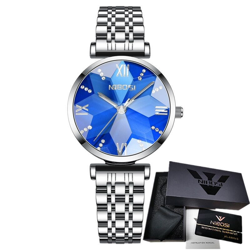 Small and Exquisite Diamond Cutting Design Quartz Watches