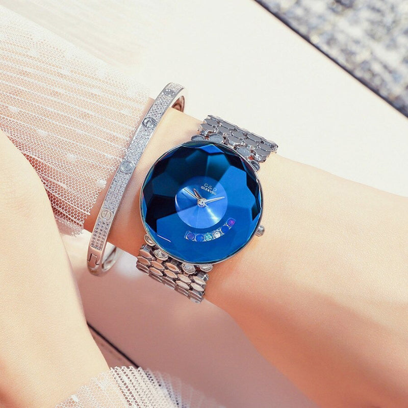 Luxurious Ultra-thin Bright Rhinestone Gradient Dial Quartz Watches