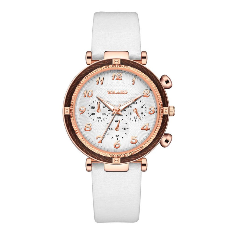 Luxurious Chronograph Dial Display Quartz Watch for Women