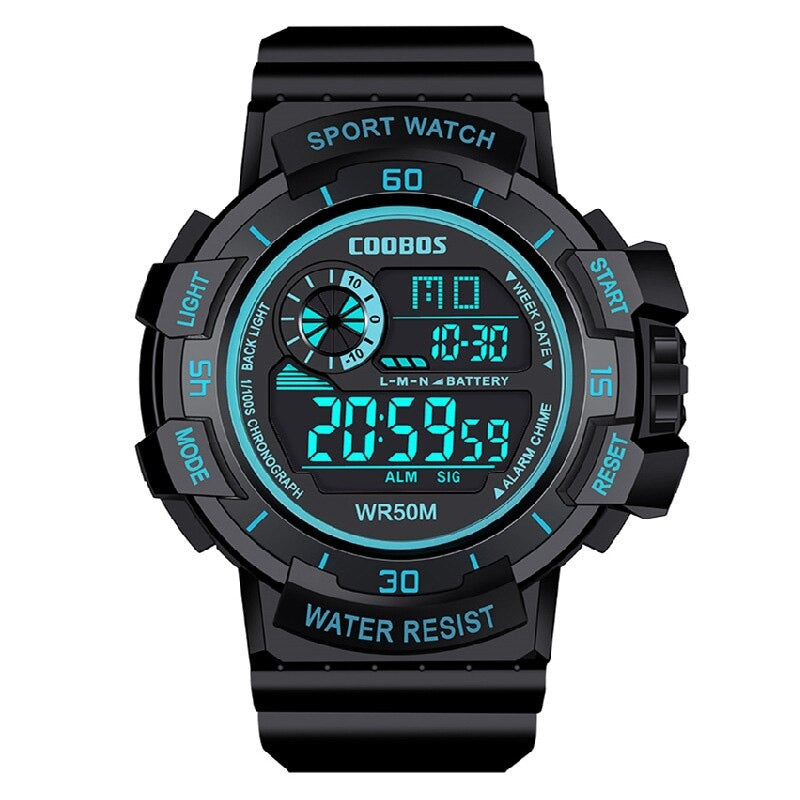 Water-resistant Military Style Digital Watch for Kids