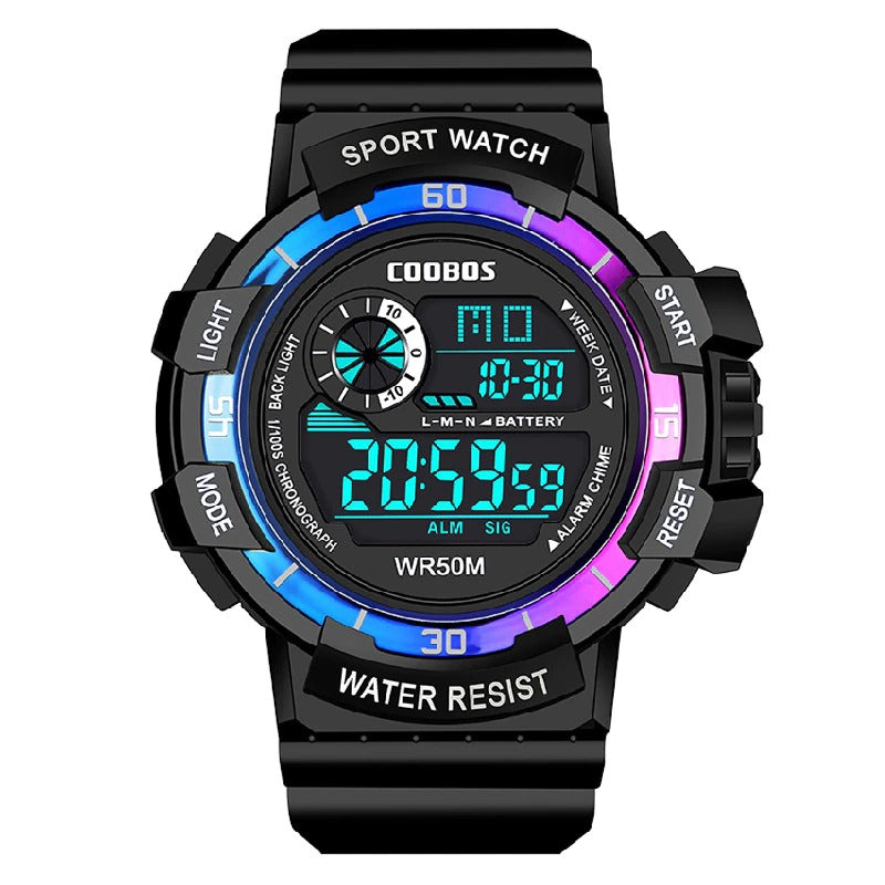 Water-resistant Military Style Digital Watch for Kids