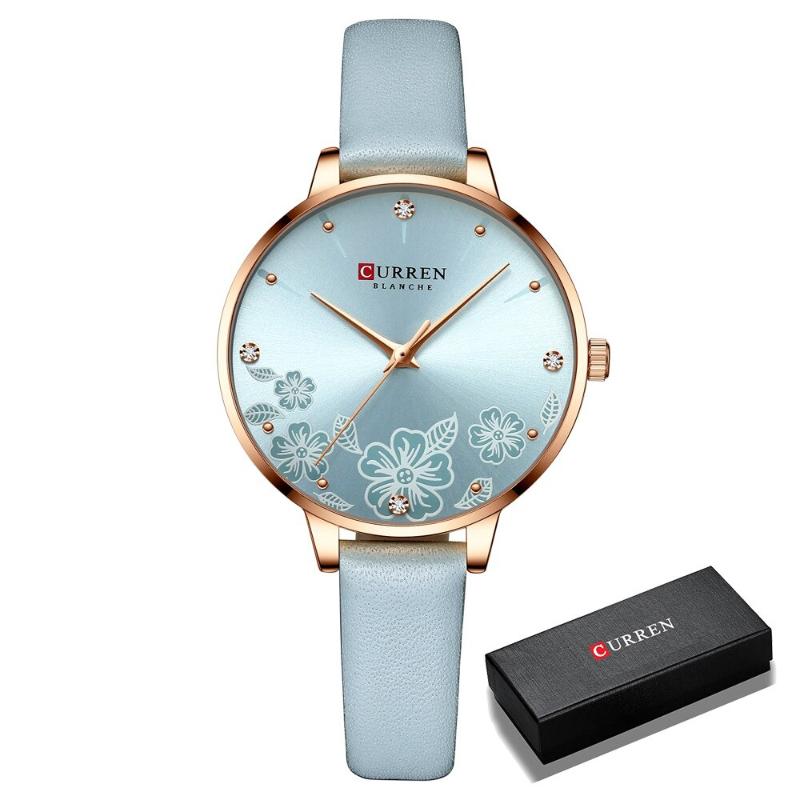 Charismatic Flower Dial with Vegan Leather Strap Quartz Watch