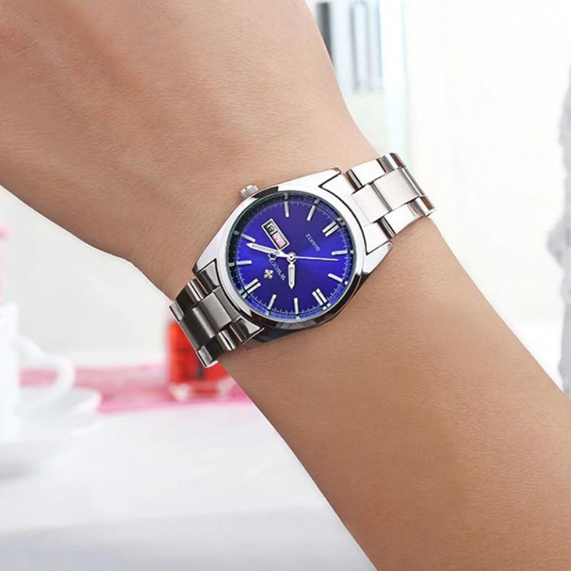 Classic Full Silver Stainless Steel Quartz Watch