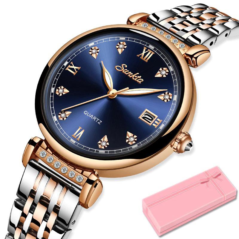 Debonair Rhinestone Glitz Dial Quartz Watch