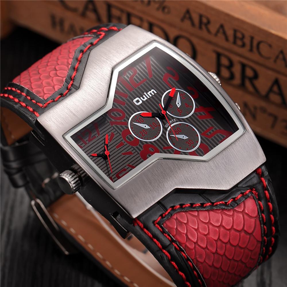 Deluxe Edition Quartz Watch with Snake Style Band Leather