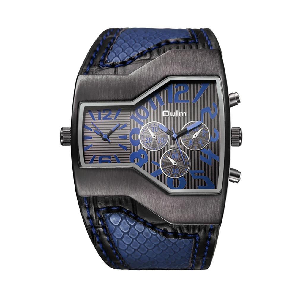 Deluxe Edition Quartz Watch with Snake Style Band Leather