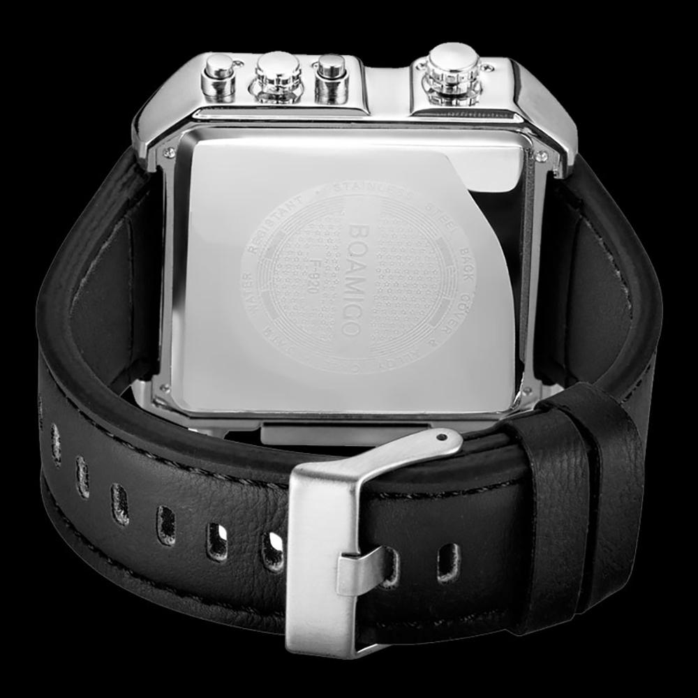 Digital Sport Fashion Leather Wristwatch