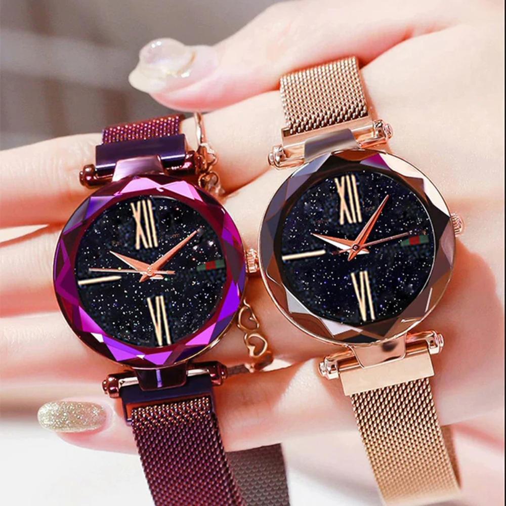 Elegant and Sparkling Starry Wrist Watch For Women