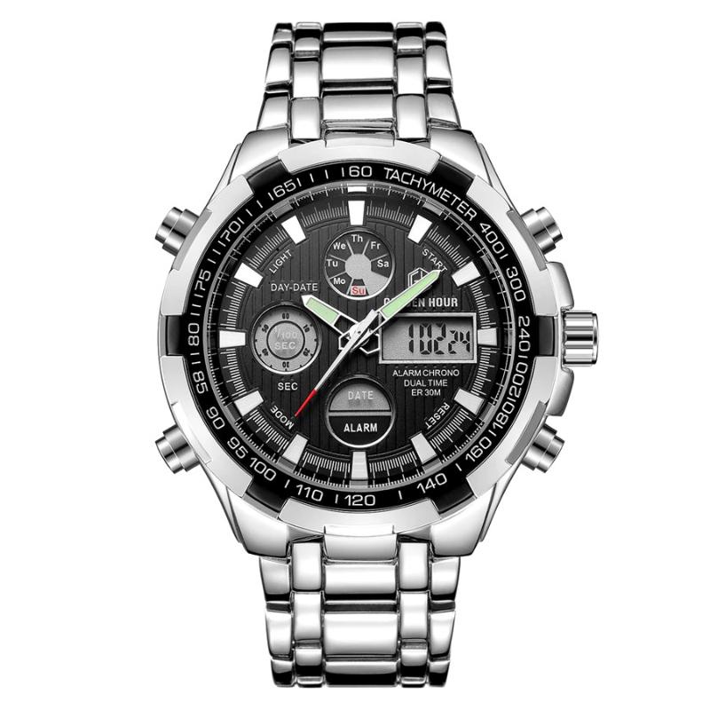 Full Steel Water Resistant Military Sport Digital Quartz Watch