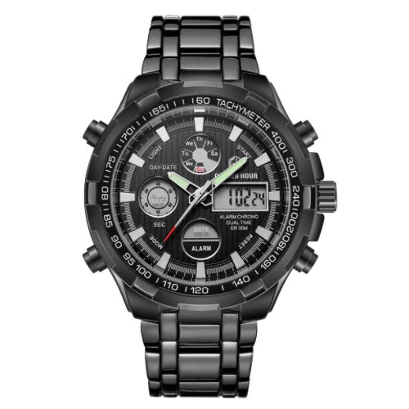 Full Steel Water Resistant Military Sport Digital Quartz Watch